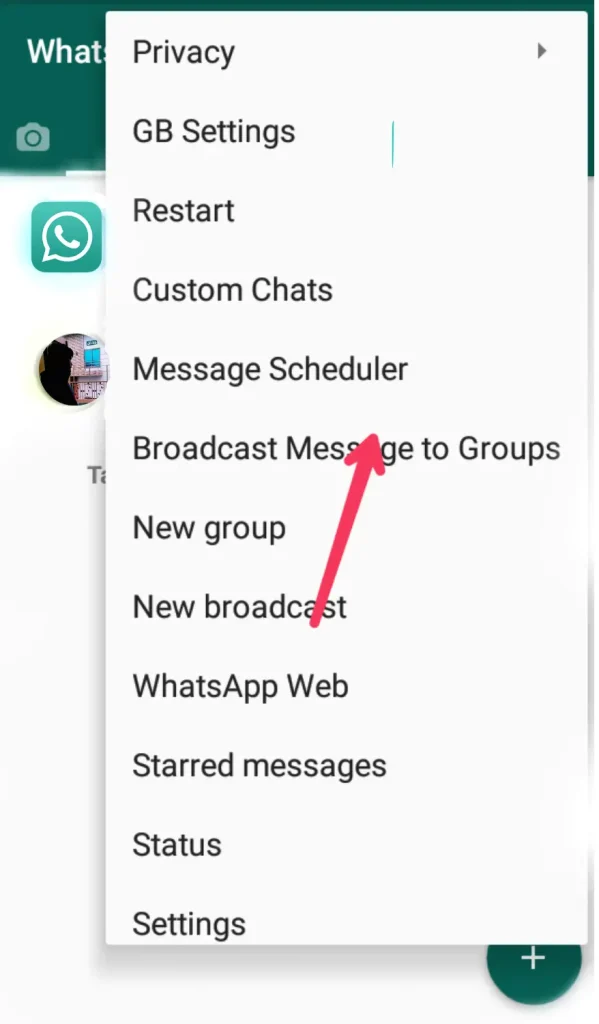 gb whatsapp message schedule